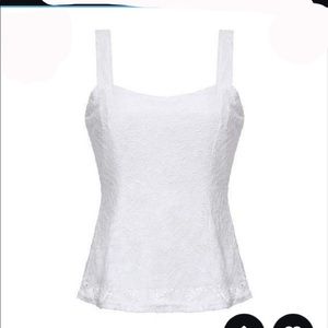 Lace zip up tank top.